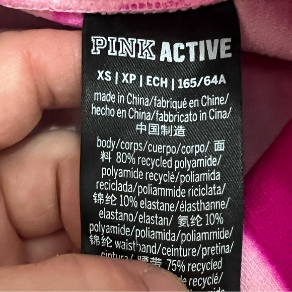 PINK Active Tie-Dye Leggings - Magenta and White - Picture 5 of 5